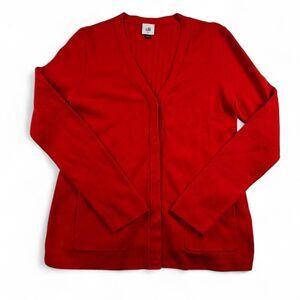 Cabi Red Knit Cardigan Sweater Women’s Medium Classic Layering Top